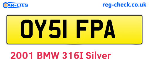 OY51FPA are the vehicle registration plates.