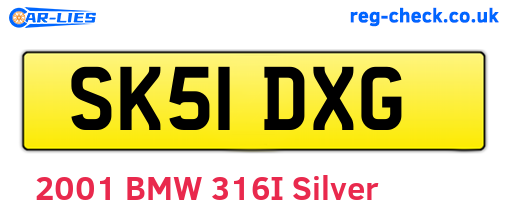 SK51DXG are the vehicle registration plates.
