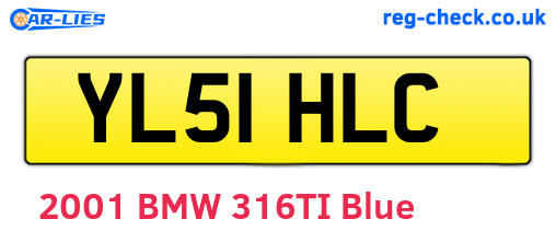 YL51HLC are the vehicle registration plates.