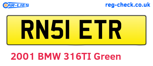 RN51ETR are the vehicle registration plates.