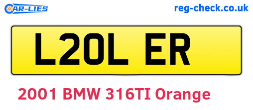 L20LER are the vehicle registration plates.