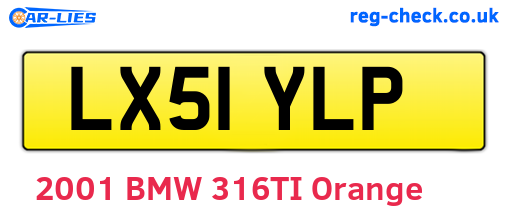 LX51YLP are the vehicle registration plates.