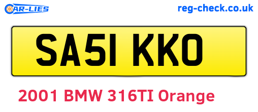 SA51KKO are the vehicle registration plates.
