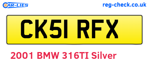 CK51RFX are the vehicle registration plates.