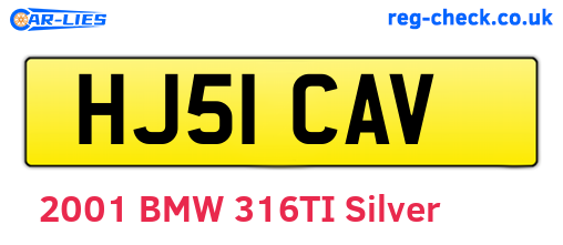 HJ51CAV are the vehicle registration plates.