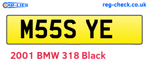 M55SYE are the vehicle registration plates.