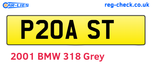 P20AST are the vehicle registration plates.