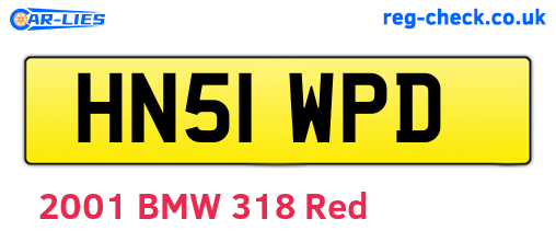 HN51WPD are the vehicle registration plates.