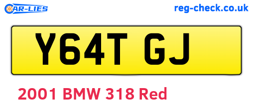 Y64TGJ are the vehicle registration plates.