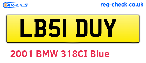 LB51DUY are the vehicle registration plates.