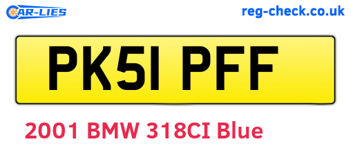 PK51PFF are the vehicle registration plates.
