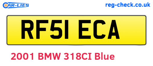 RF51ECA are the vehicle registration plates.
