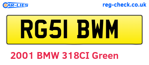 RG51BWM are the vehicle registration plates.