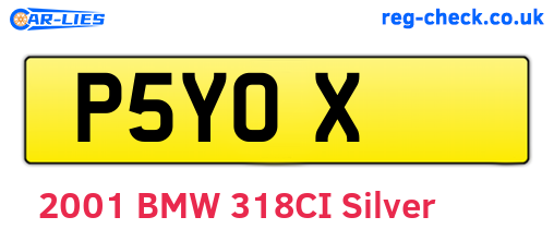 P5YOX are the vehicle registration plates.
