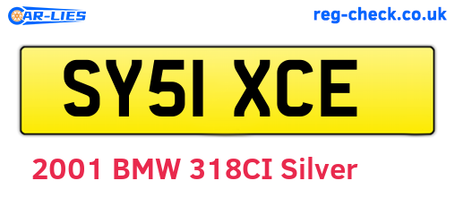 SY51XCE are the vehicle registration plates.