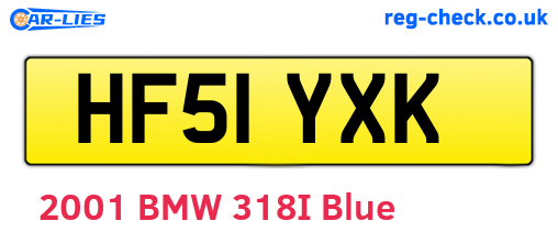 HF51YXK are the vehicle registration plates.