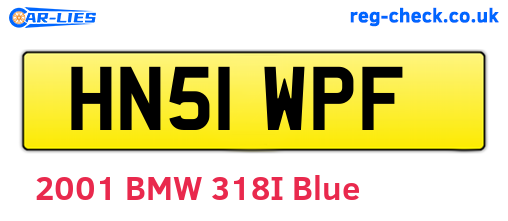 HN51WPF are the vehicle registration plates.