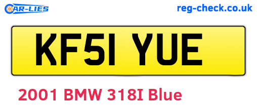 KF51YUE are the vehicle registration plates.