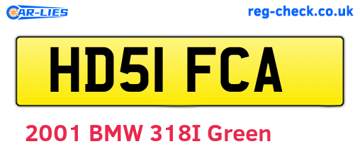 HD51FCA are the vehicle registration plates.