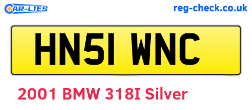 HN51WNC are the vehicle registration plates.