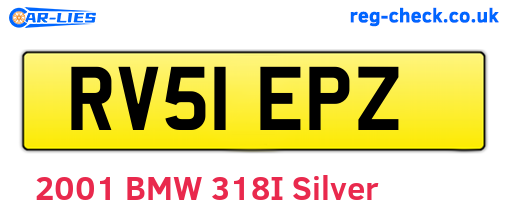RV51EPZ are the vehicle registration plates.