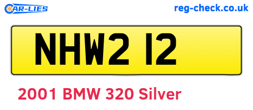 NHW212 are the vehicle registration plates.