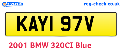 KAY197V are the vehicle registration plates.