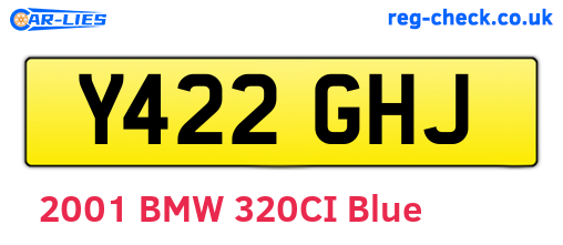 Y422GHJ are the vehicle registration plates.