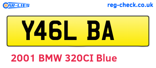 Y46LBA are the vehicle registration plates.