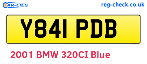 Y841PDB are the vehicle registration plates.