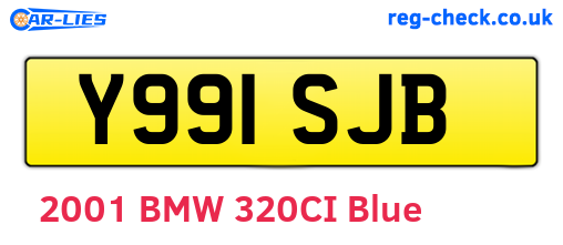 Y991SJB are the vehicle registration plates.