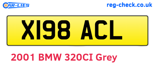 X198ACL are the vehicle registration plates.