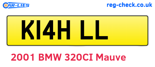 K14HLL are the vehicle registration plates.