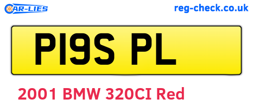 P19SPL are the vehicle registration plates.