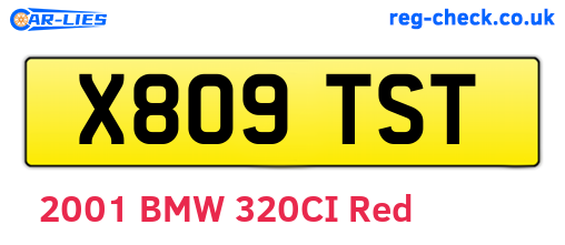 X809TST are the vehicle registration plates.