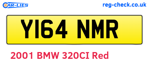 Y164NMR are the vehicle registration plates.