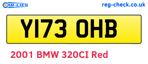 Y173OHB are the vehicle registration plates.