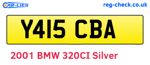Y415CBA are the vehicle registration plates.