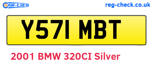 Y571MBT are the vehicle registration plates.