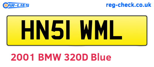 HN51WML are the vehicle registration plates.