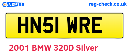 HN51WRE are the vehicle registration plates.
