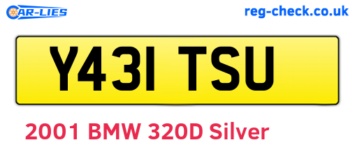 Y431TSU are the vehicle registration plates.