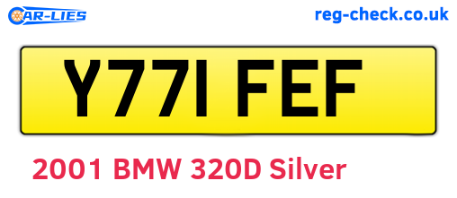Y771FEF are the vehicle registration plates.