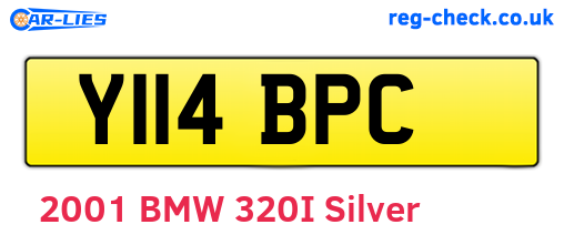 Y114BPC are the vehicle registration plates.