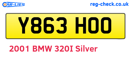 Y863HOO are the vehicle registration plates.