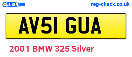 AV51GUA are the vehicle registration plates.