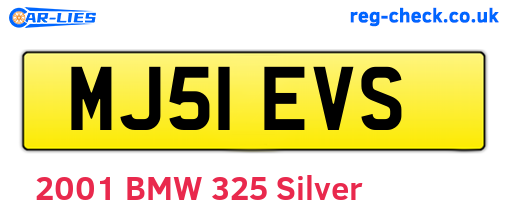 MJ51EVS are the vehicle registration plates.