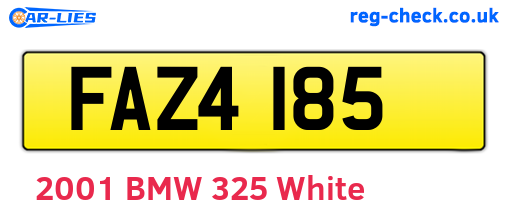 FAZ4185 are the vehicle registration plates.