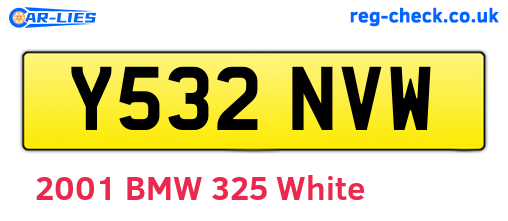 Y532NVW are the vehicle registration plates.