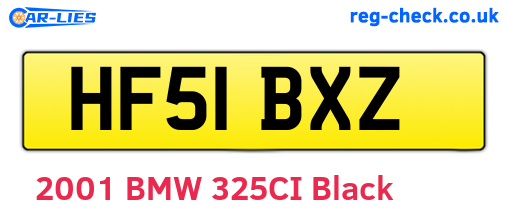 HF51BXZ are the vehicle registration plates.